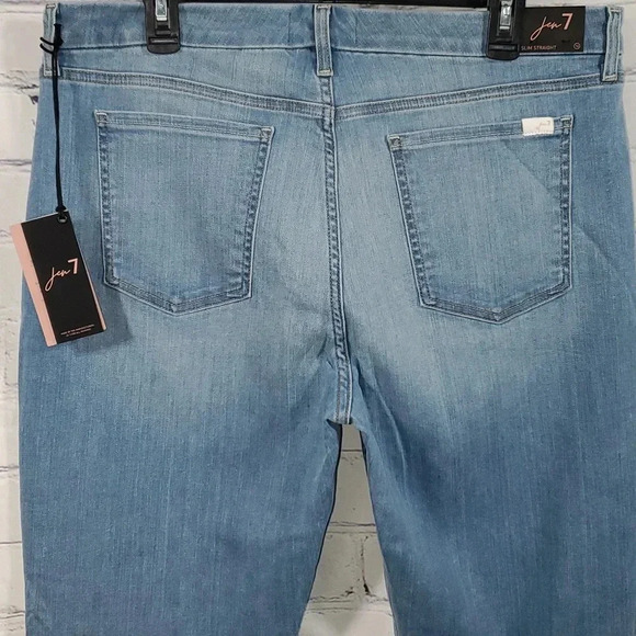 7 For All Mankind Jen 7 Slim Straight Leg Sculpting Jeans Medium Wash Size 16 - Picture 2 of 13